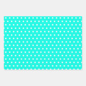 Turkoois polka stippen en strepen inpakpapier vel (Voorkant 2)