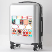 Turkoois Rode Rozen Suiker Schedels Set 1 Planner  Sticker (Koffer)