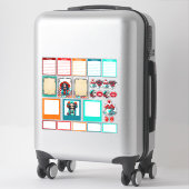 Turkoois Rode Rozen Suiker Schedels Set 2 Planner Sticker (Koffer)