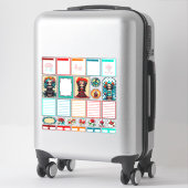 Turkoois Rode Rozen Suiker Schedels Set 4 Planner Sticker (Koffer)