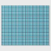 Turkoois rood en zwart plaid cadeaupapier (Vlak)