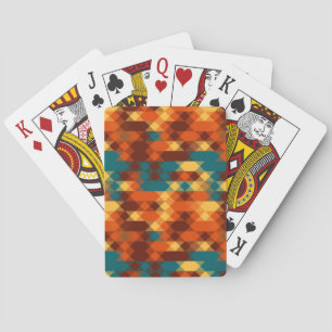 Turkoois, rood, oranje en geel geometrisch pokerkaarten