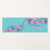 Turkoois Roze Abstracte Hawaiaanse Bloemen Yogamat (Voorkant (horizontaal))