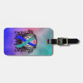 Turkoois/Roze/Blauw lint met vleugels Bagagelabel (Voorkant horizontaal)
