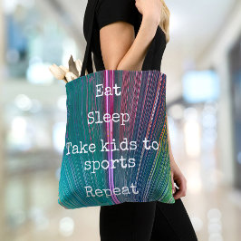 Turkoois Roze Eten Slapen Breng Kinderen Naar Spor Tote Bag