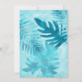 Turkoois, roze tropische bloemen vleermuis mitswa kaart (Achterkant)