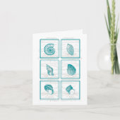 Turkoois schelp collage briefkaart (Voorkant)