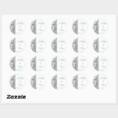 Turkoois schelpen parel strand trouw favor sticker (Vel)