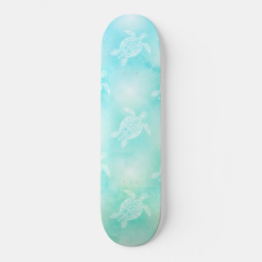 Turkoois Schildpadden Patroon Tropisch Kust Persoonlijk Skateboard (Voorkant)