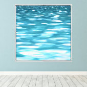 Turkoois schittering canvas afdruk (Insitu (Houten vloer))