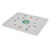 Turkoois Sinaasappel Atoomtijdperk Starburst Midde Snijplank (Hoek)