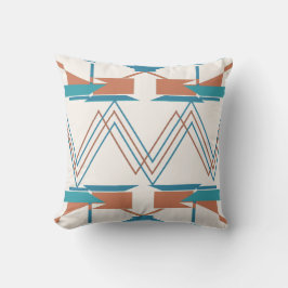 Turkoois Sinaasappel Blauwgroen Zig-zag Zuidwest A Kussen