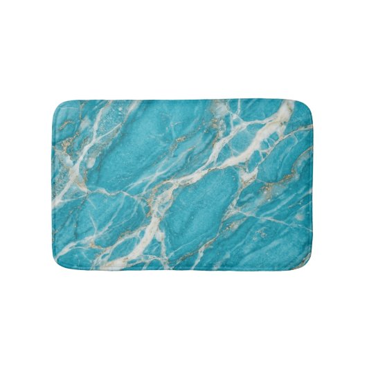 Turkoois Steen Marmer Elegante Schone Stijl Badmat (Voorkant)