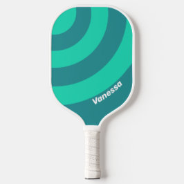 Turkoois strandbries cirkelstreep met naam pickleball paddle