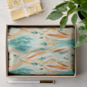 Turkoois Tangerine Abstracte Sieraad Tissuepapier (Geschenk)