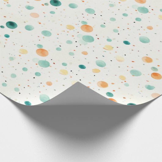 Turkoois tangerine Stippen Cadeaupapier (Hoek)