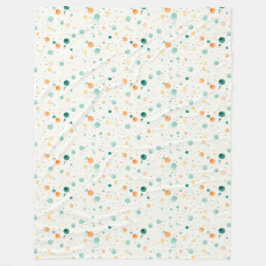 Turkoois tangerine Stippen Fleece Deken