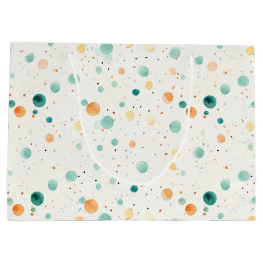 Turkoois tangerine Stippen Groot Cadeauzakje (Achterkant)