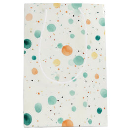 Turkoois tangerine Stippen Medium Cadeauzakje