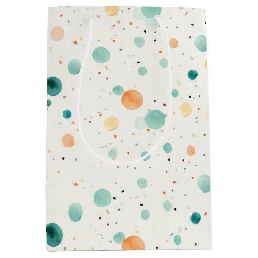 Turkoois tangerine Stippen Medium Cadeauzakje (Voorkant)