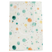 Turkoois tangerine Stippen Medium Cadeauzakje (Achterkant)