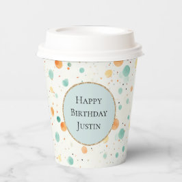 Turkoois tangerine Stippen Papieren Bekers