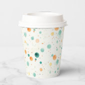 Turkoois tangerine Stippen Papieren Bekers (Achterkant)