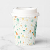 Turkoois tangerine Stippen Papieren Bekers (Rechts)