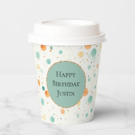 Turkoois tangerine Stippen Papieren Bekers