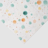 Turkoois tangerine Stippen Tissuepapier (Detail)