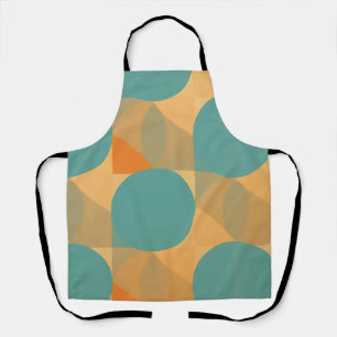 Turkoois, Taupe en Oranje in Retro Look Patroon Schort