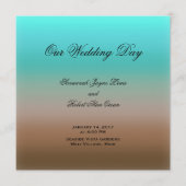 Turkoois tot bruin Tropisch Trouwprogramma Programmakaart (Voorkant)