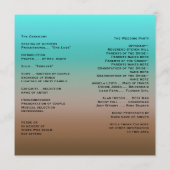 Turkoois tot bruin Tropisch Trouwprogramma Programmakaart (Achterkant)