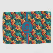 Turkoois Tropic-Paradijs Golfhanddoek (Horizontaal)