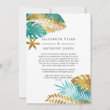 Turkoois - Turquoise en Gouden Tropische Gastlijst