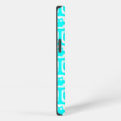Turkoois Uil Patroon Aqua Gepersonaliseerde Naam iPhone Hoesje (Rechterkant)