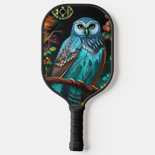 Turkoois uil pickleball paddle (Achterkant)