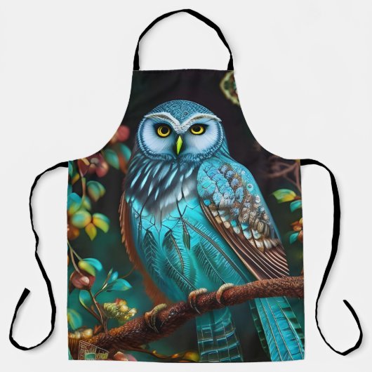 Turkoois uil schort (Voorkant)