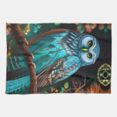 Turkoois uil theedoek (Horizontaal)