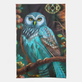 Turkoois uil theedoek (Verticaal)