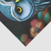 Turkoois uil tissuepapier (Detail)