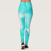 Turkoois verfspatten leggings (Achterkant)