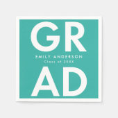 Turkoois | Vet Afstudeerder Afstuderen Servet (Voorkant)