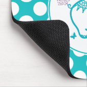 Turkoois vlinder en olifant en Paarse bloem Muismat (Hoek)