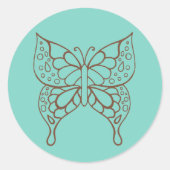 Turkoois Vlinder Stickers (Voorkant)