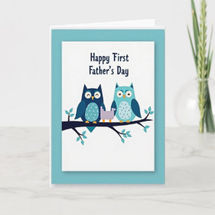 Turkoois Vogels Vaderdag Kaart