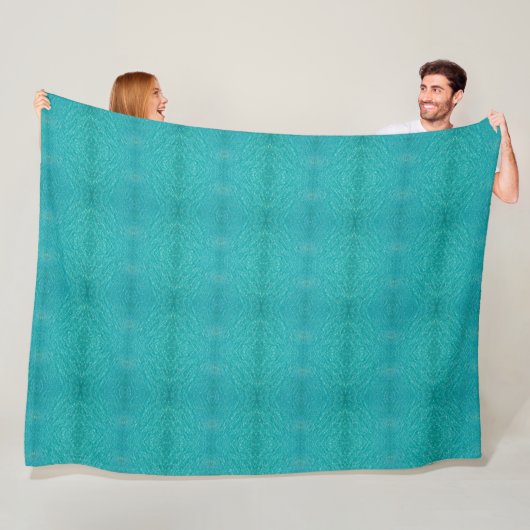 Turkoois waterpatroon fleece deken (In situ)
