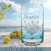 Turkoois Wildbloemen en Vlinders Blikvorm Glas