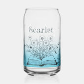 Turkoois Wildbloemen en Vlinders Blikvorm Glas (Links)