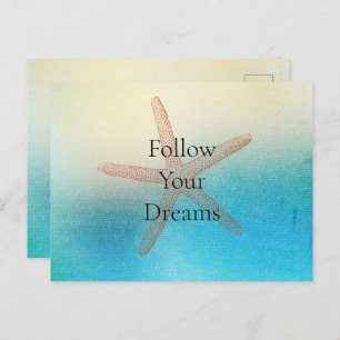 Turkoois Wit Aqua Blauw Strand Zeester Briefkaart